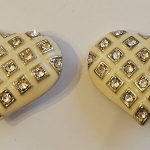 Vintage heart clip on earrings